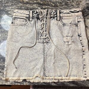 Alice + Olivia Lace-Up Denim Mini Skirt- size 26